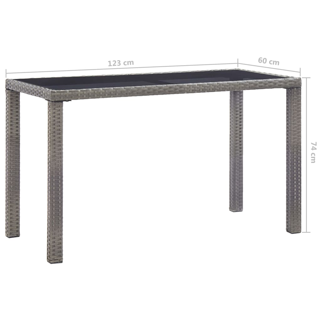 Tuintafel 110x60x67 cm poly rattan