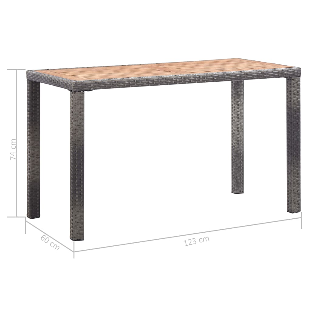 Tuintafel 110x60x67 cm poly rattan