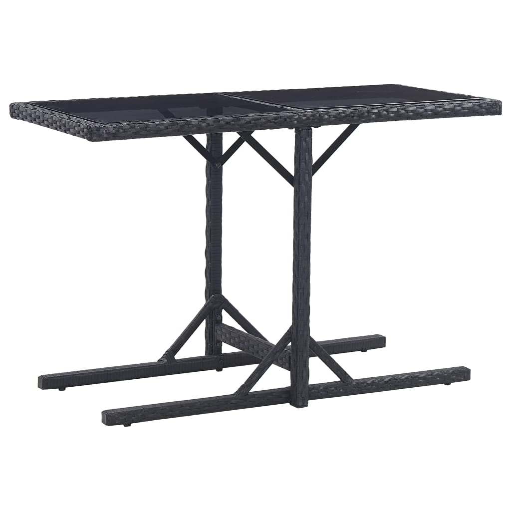 Tuintafel massief acaciahout poly rattan