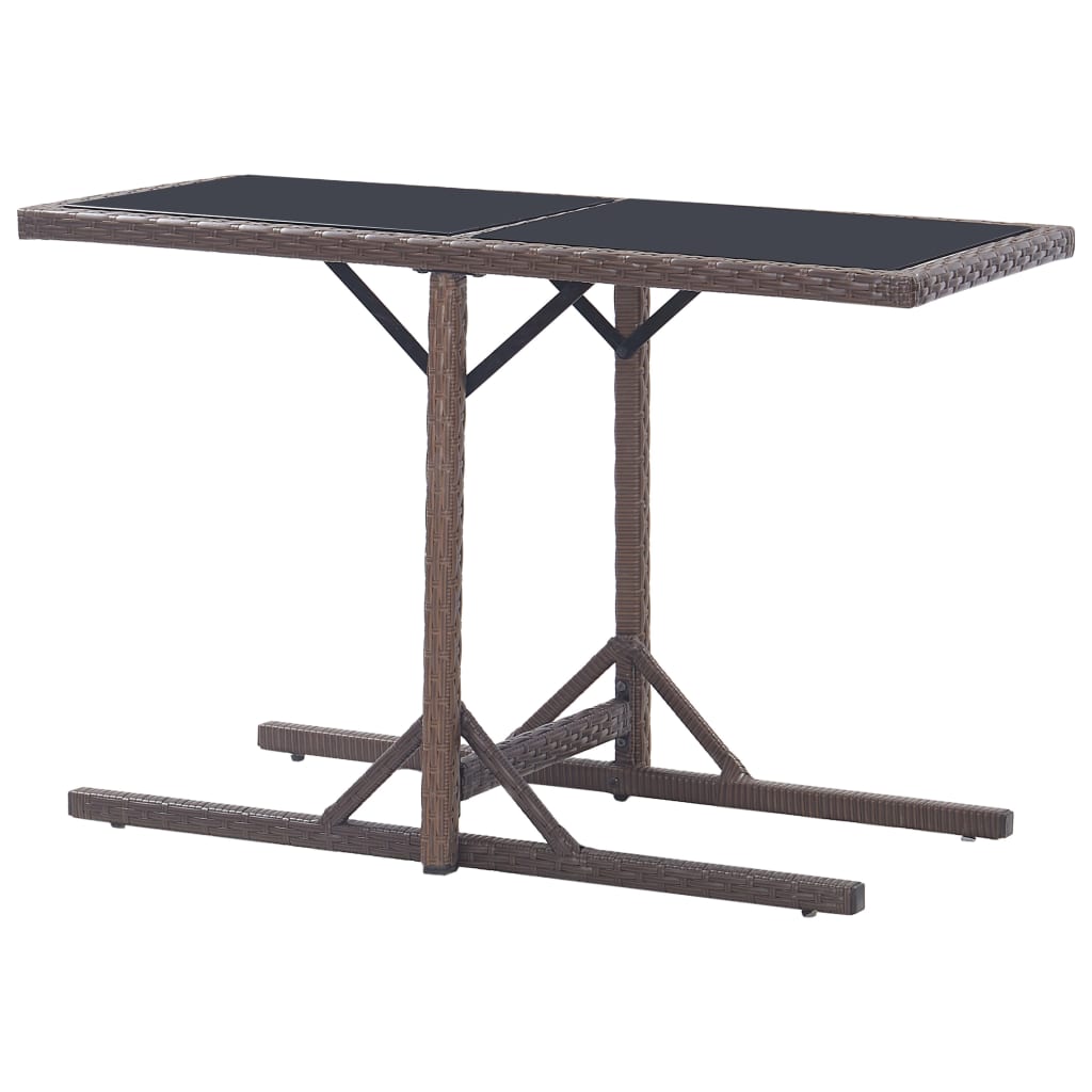 Tuintafel massief acaciahout poly rattan