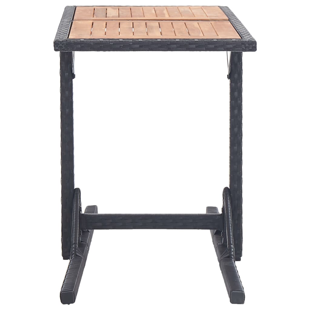 Tuintafel massief acaciahout poly rattan