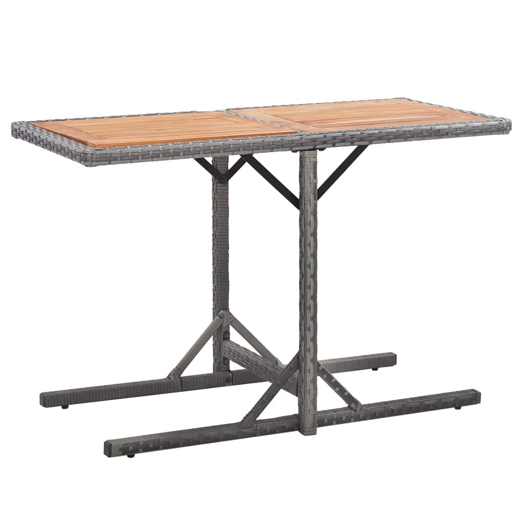 Tuintafel massief acaciahout poly rattan