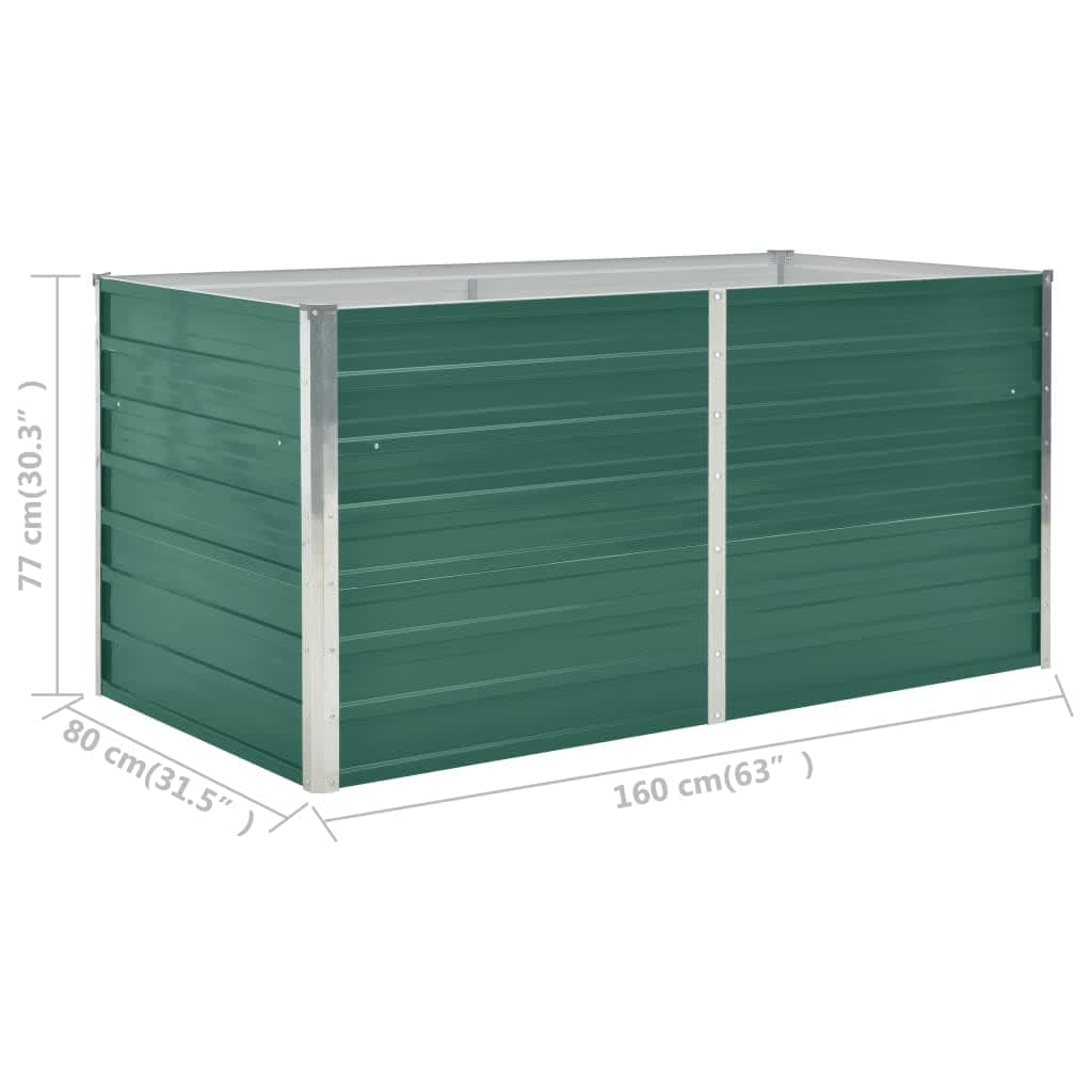 Plantenbak verhoogd 100x40x45 cm gegalvaniseerd staal groen