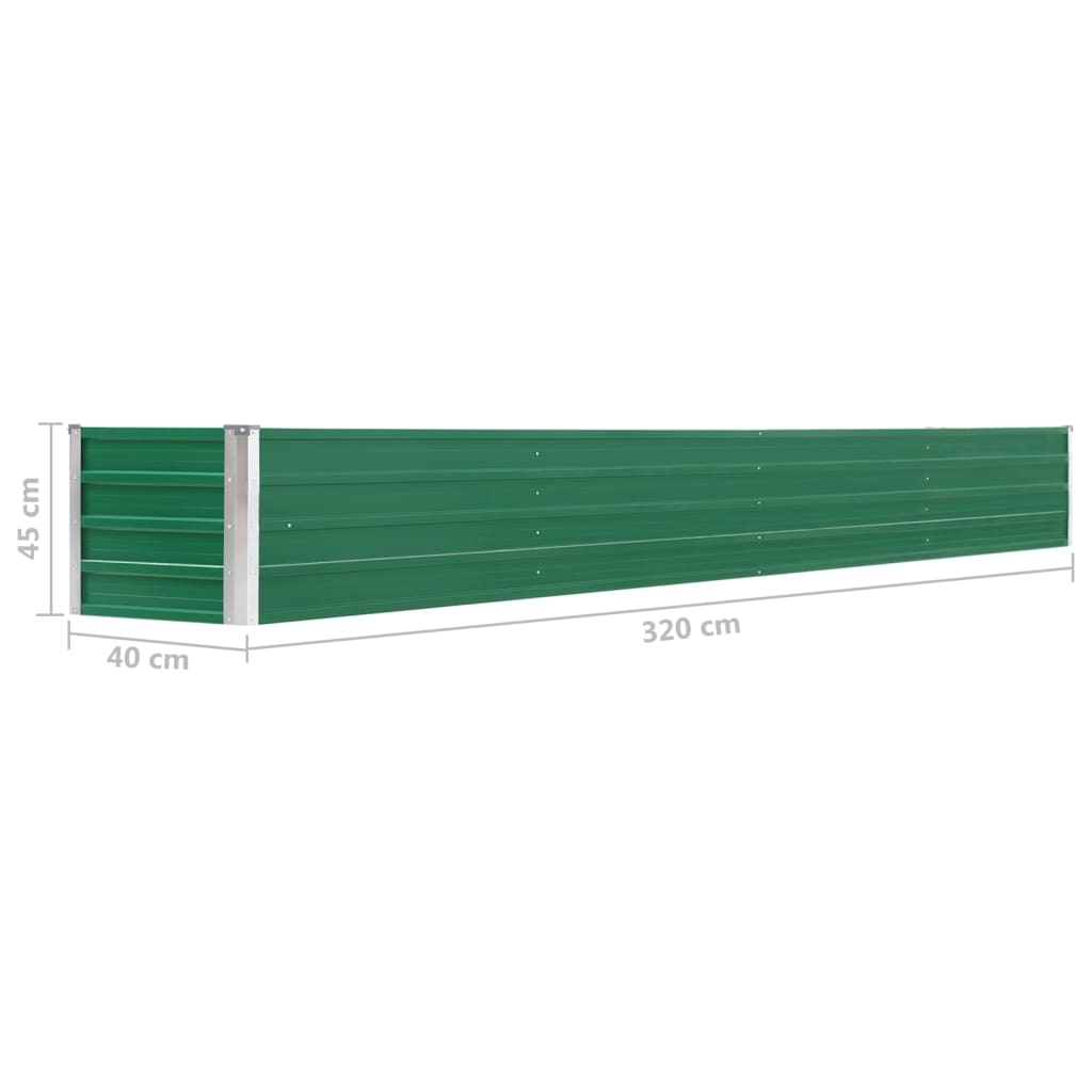 Plantenbak verhoogd 100x40x45 cm gegalvaniseerd staal groen