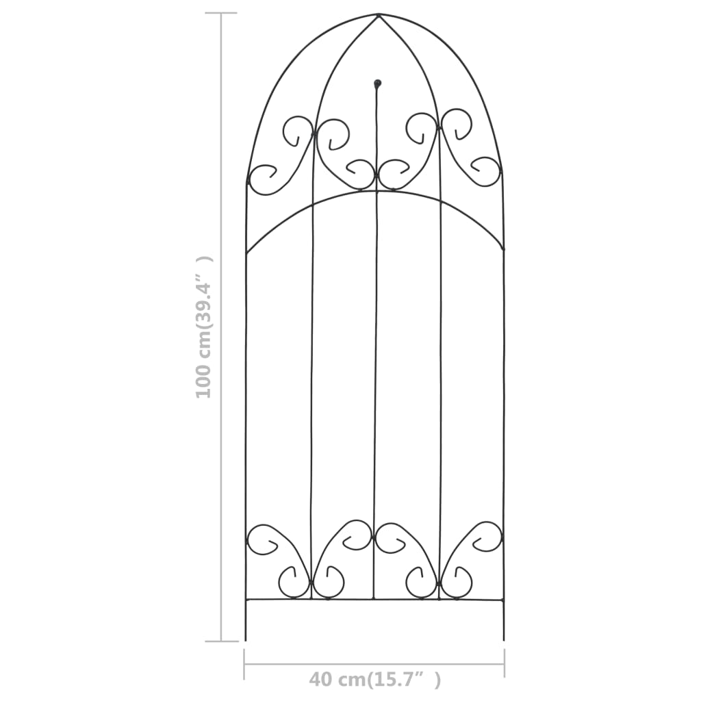 Plantenklimrekken 3 st 40x100 cm ijzer zwart