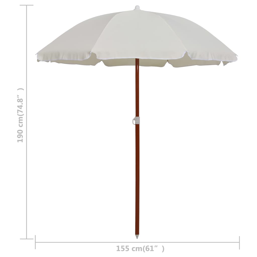 Parasol met stalen paal 180 cm