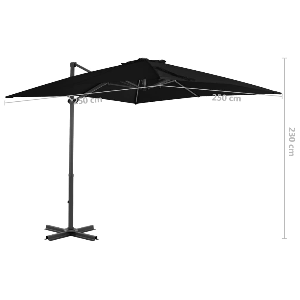 Zweefparasol met aluminium paal 300 cm zandkleurig