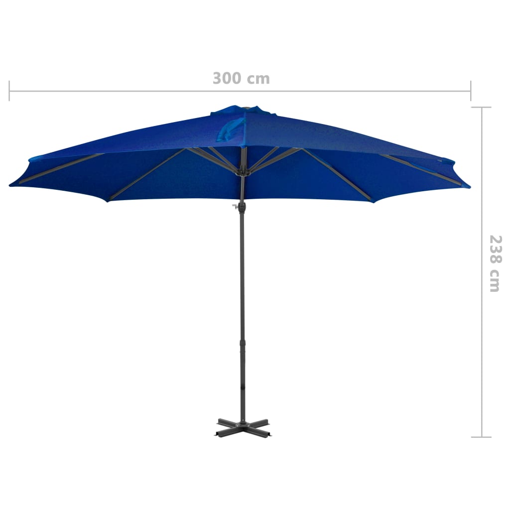 Zweefparasol met aluminium paal 300 cm zandkleurig