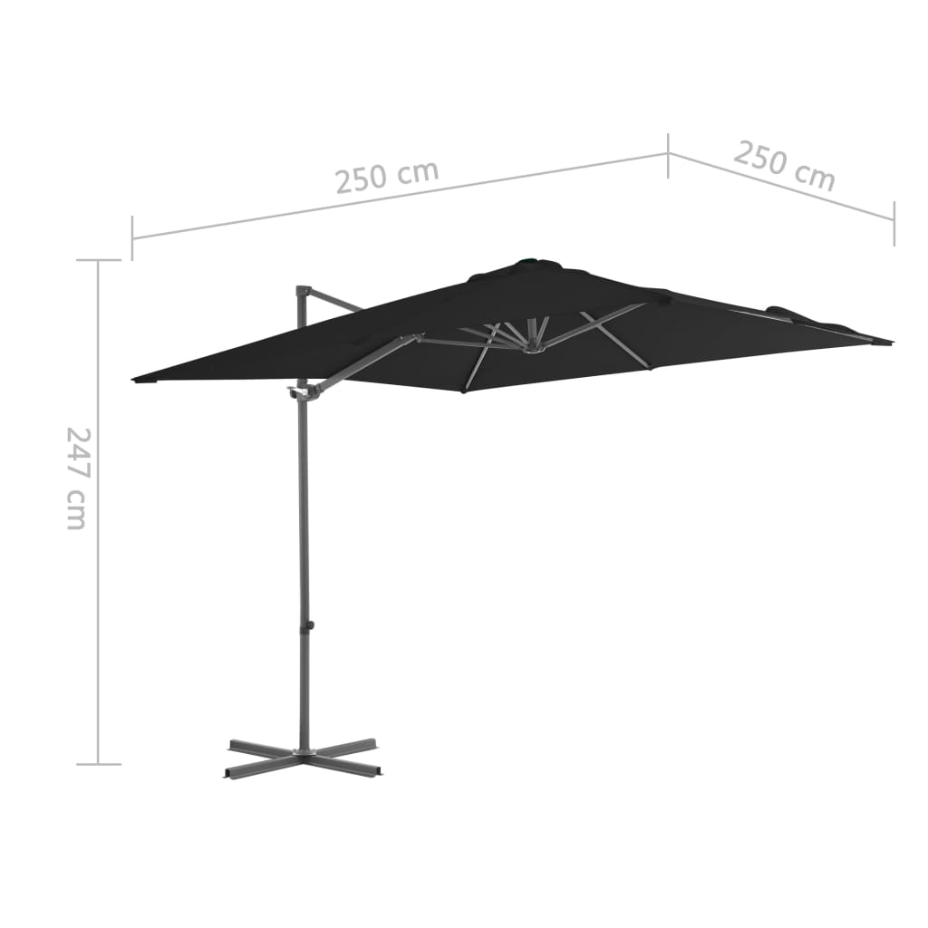 Zweefparasol met stalen paal 250x250 cm terracottakleurig