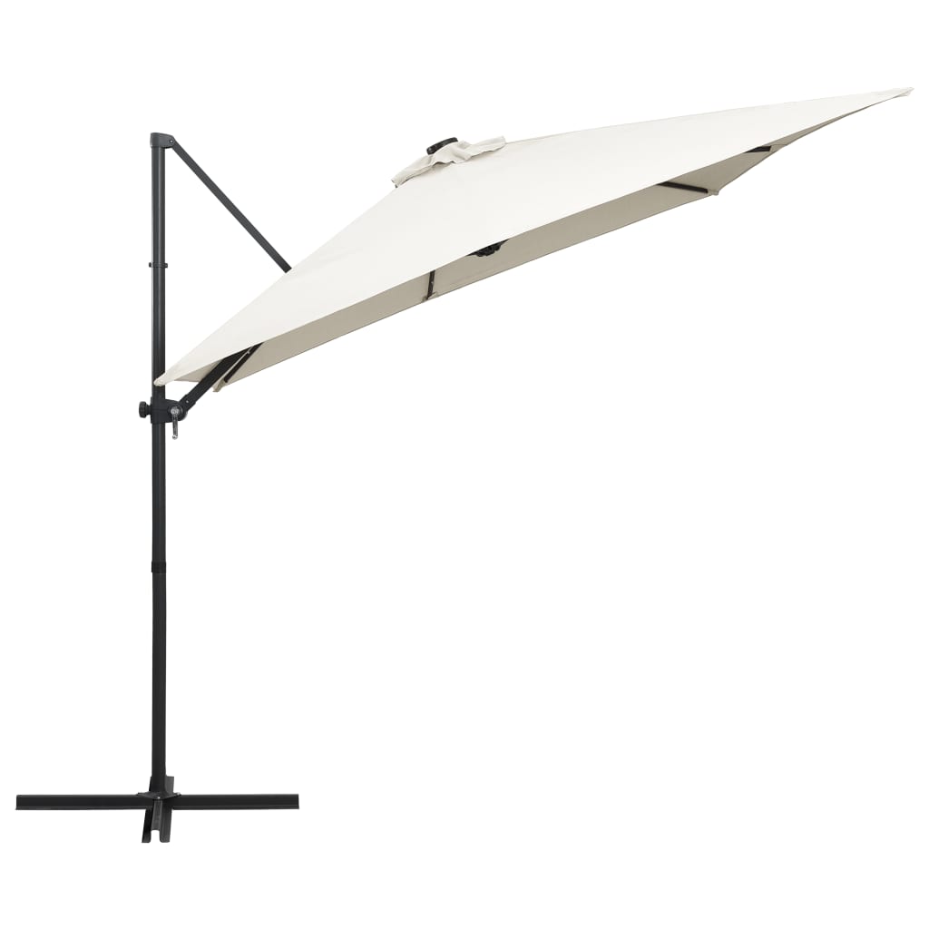 Zweefparasol met LED-verlichting 250x250 cm bordeauxrood