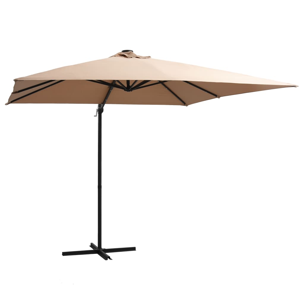 Zweefparasol met LED-verlichting 250x250 cm bordeauxrood