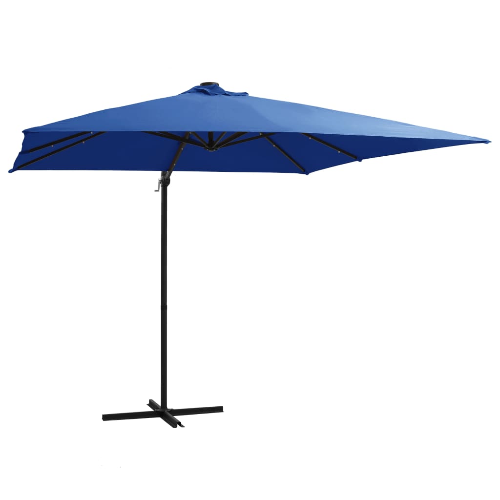 Zweefparasol met LED-verlichting 250x250 cm bordeauxrood