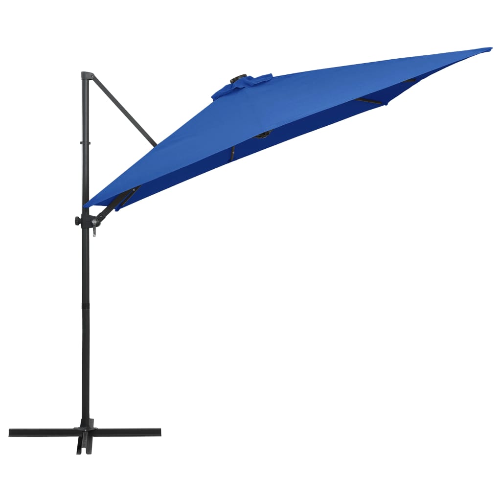 Zweefparasol met LED-verlichting 250x250 cm bordeauxrood