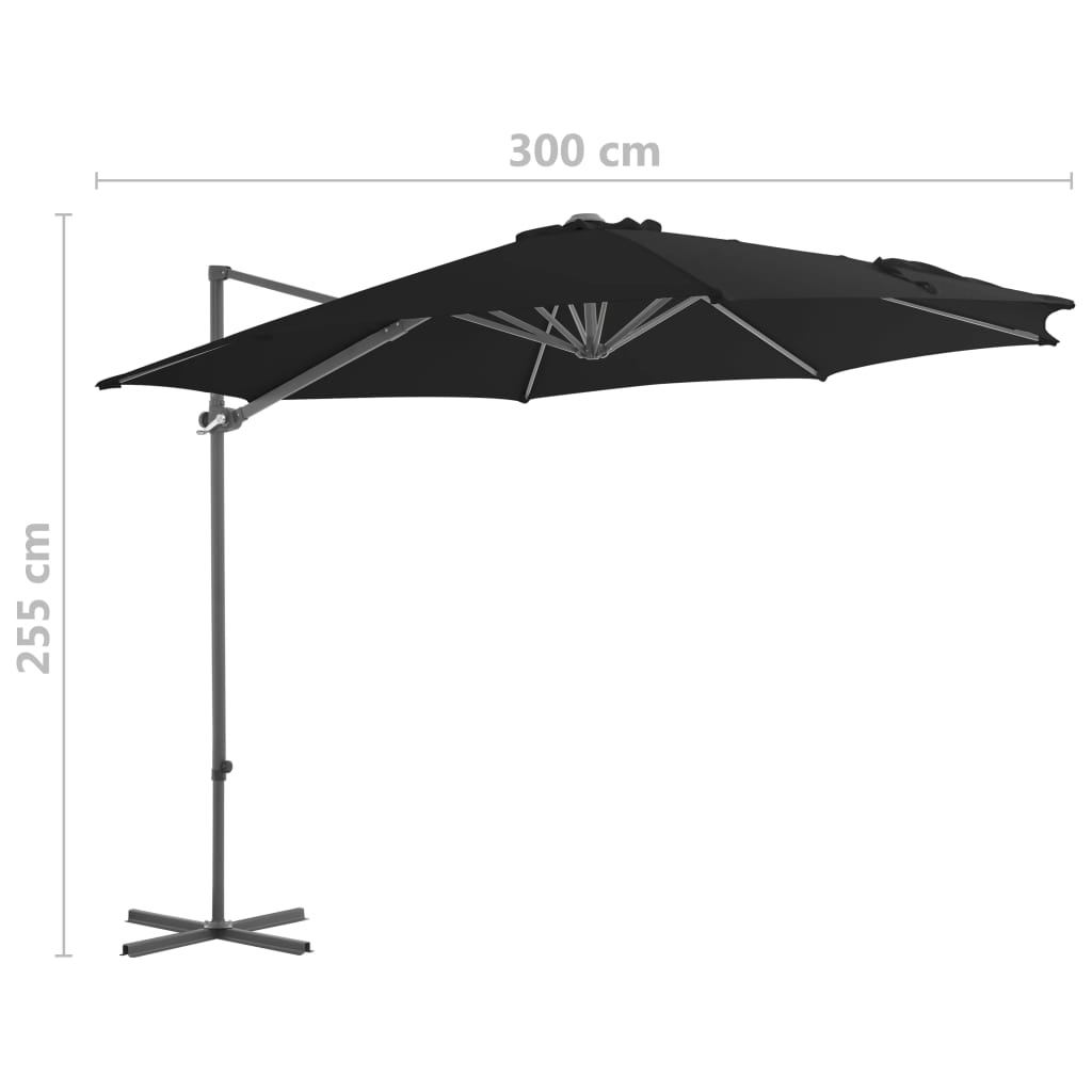 Zweefparasol met stalen paal 250x250 cm terracottakleurig