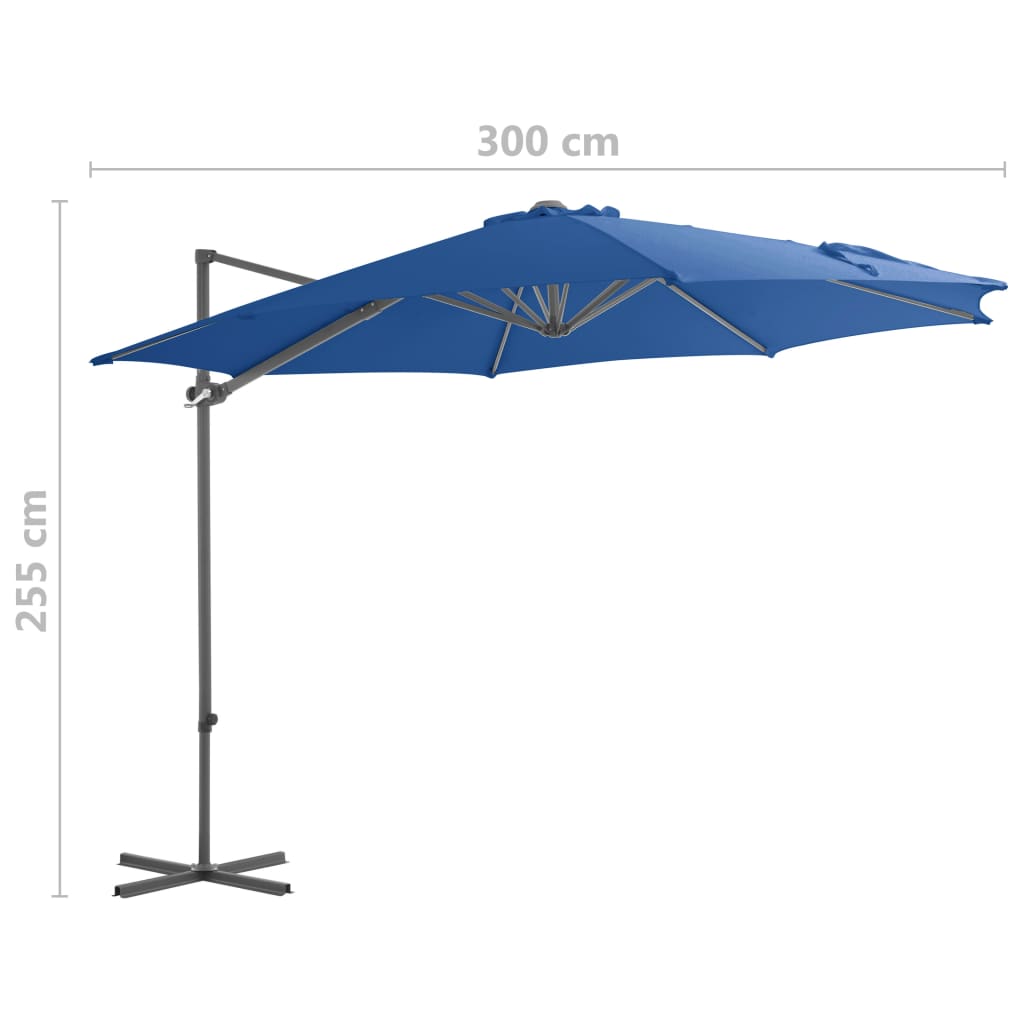 Zweefparasol met stalen paal 250x250 cm terracottakleurig