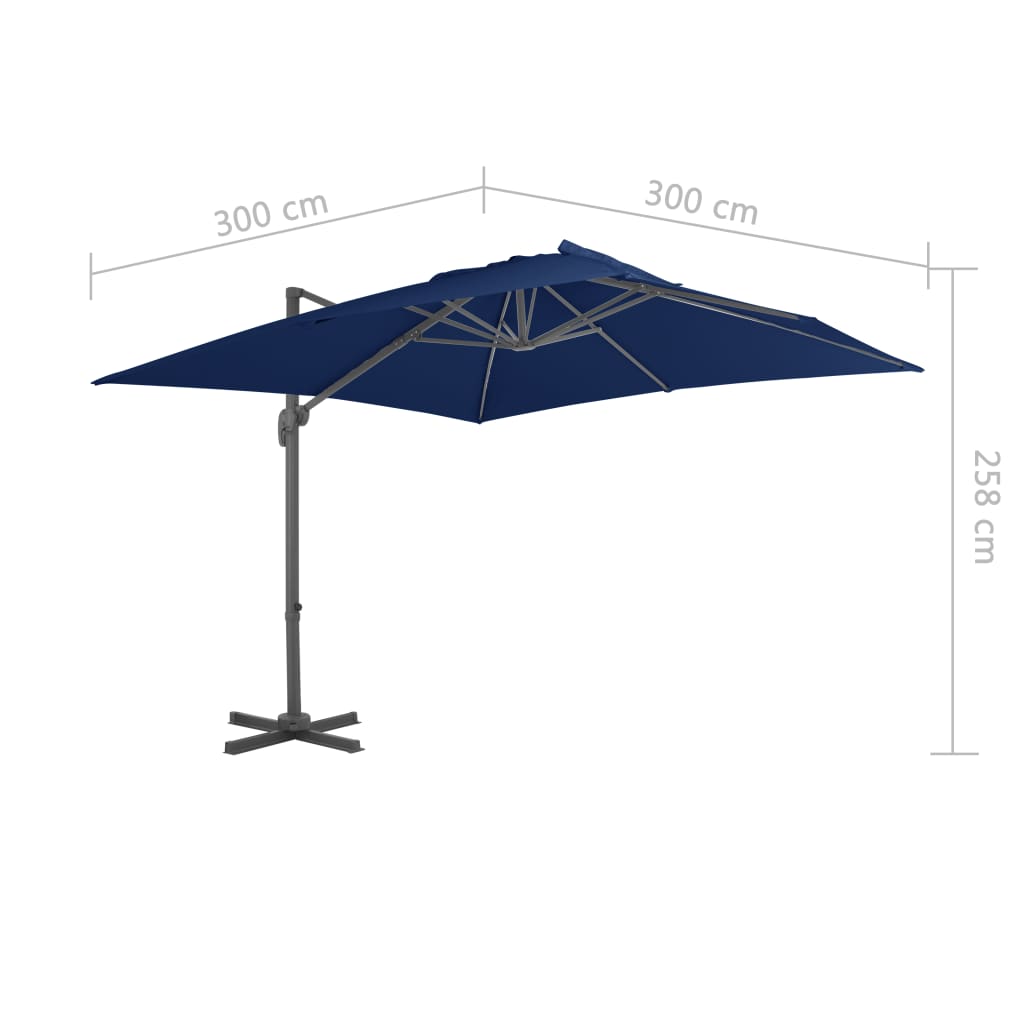 Zweefparasol met aluminium paal 300x300 cm