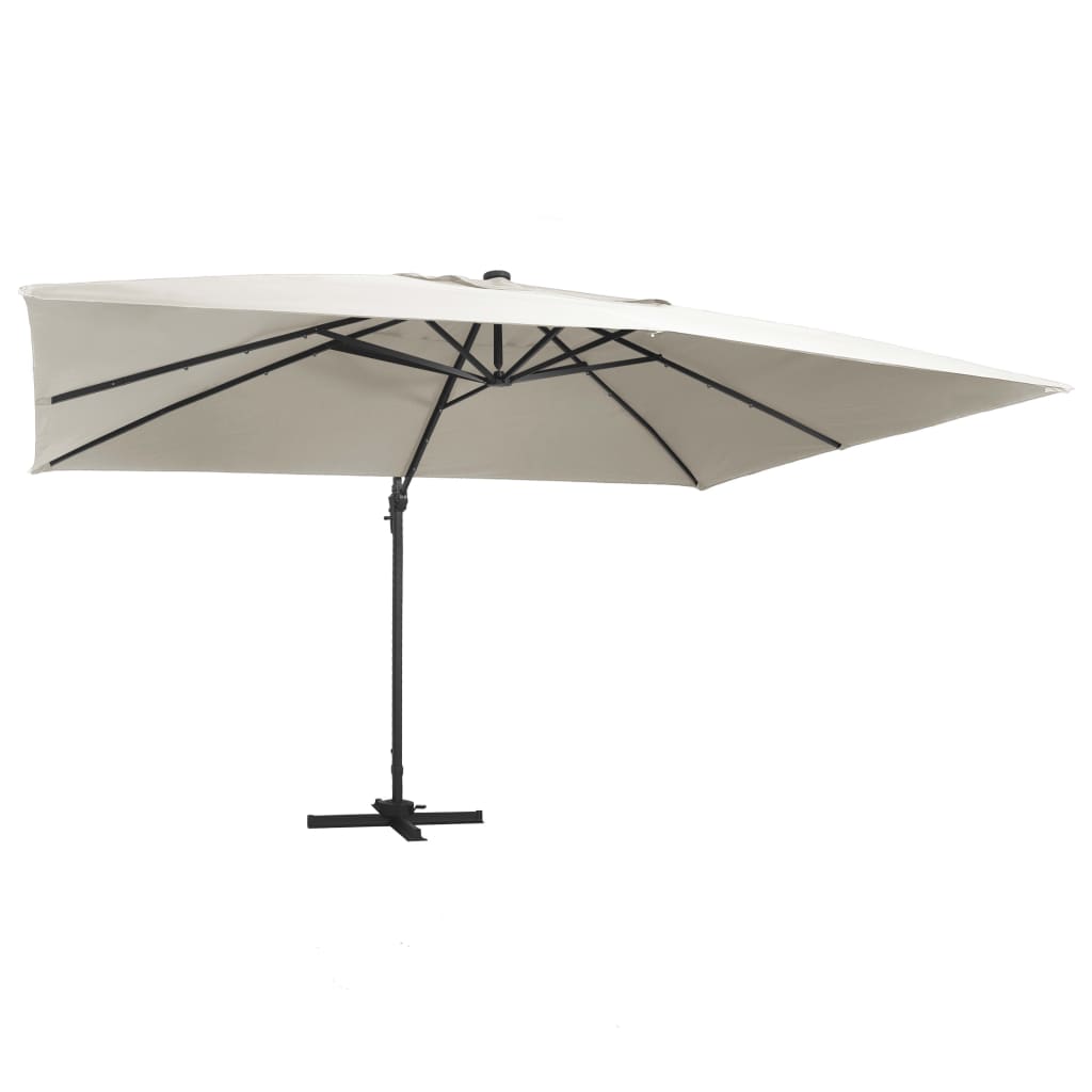 Zweefparasol met LED-verlichting 400x300 cm terracottakleurig