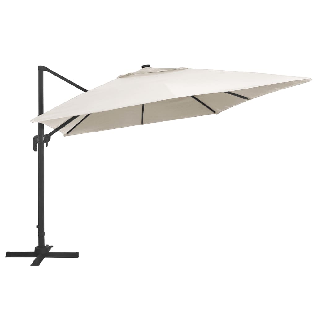 Zweefparasol met LED-verlichting 400x300 cm terracottakleurig