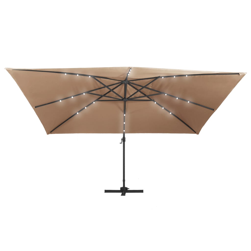 Zweefparasol met LED-verlichting 400x300 cm terracottakleurig