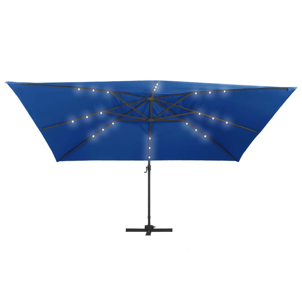 Zweefparasol met LED-verlichting 400x300 cm terracottakleurig