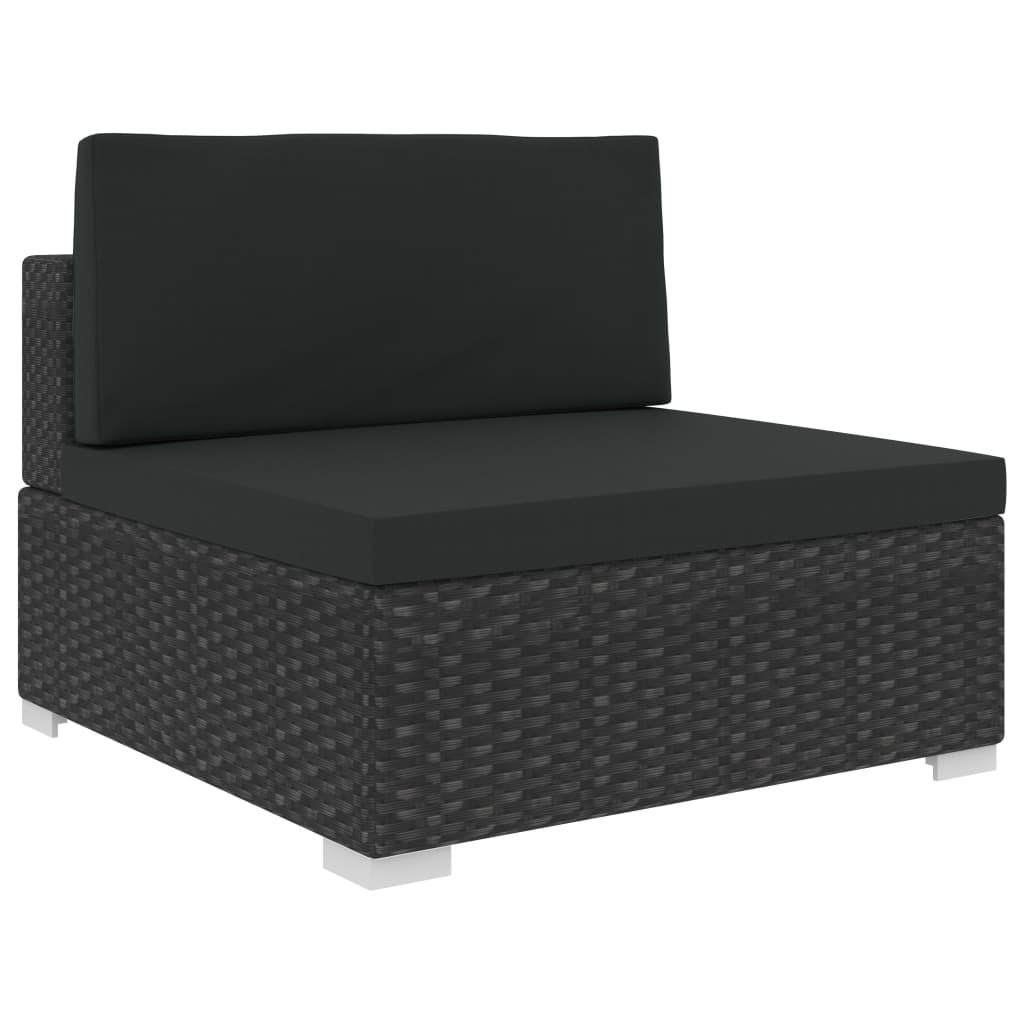 6-delige Loungeset met kussens poly rattan