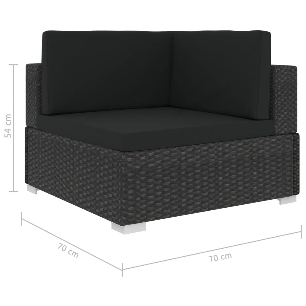 8-delige Loungeset met kussens poly rattan bruin