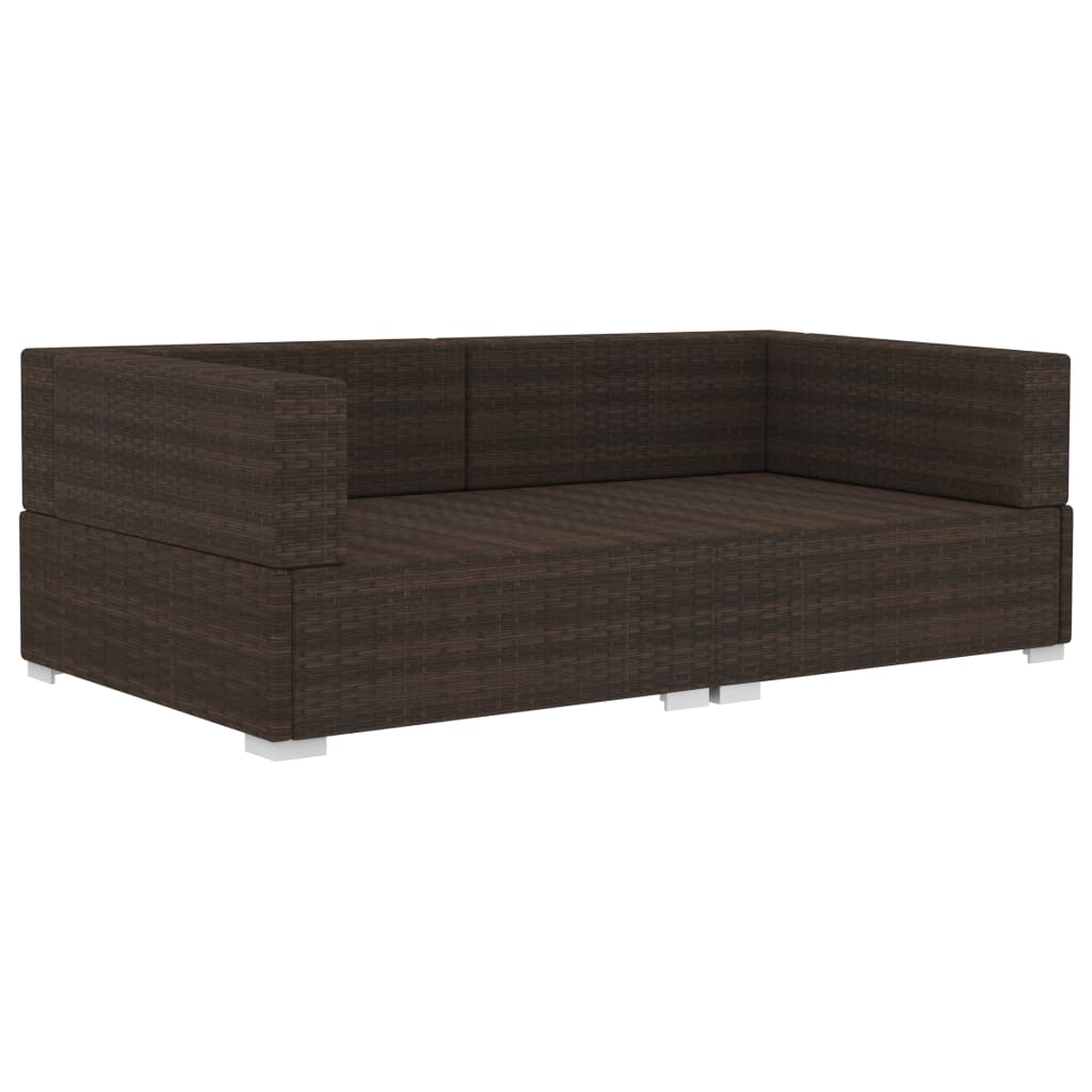 Hoekbanken 2 st met kussens poly rattan