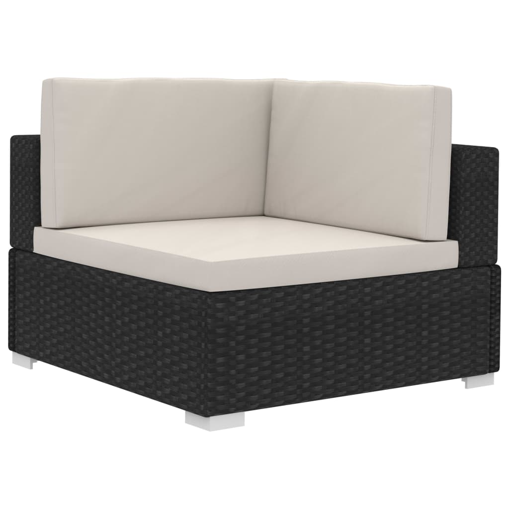 4-delige Loungeset met kussens poly rattan