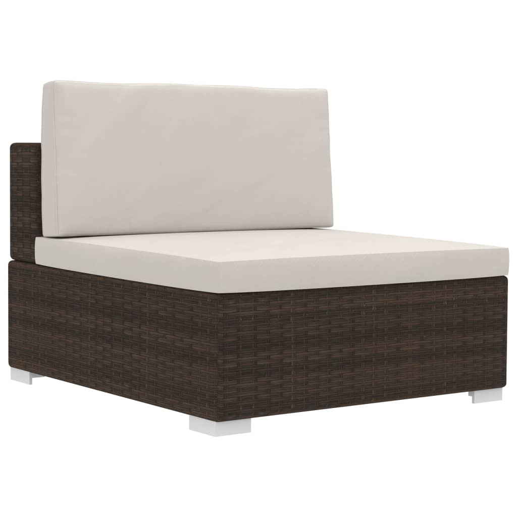 4-delige Loungeset met kussens poly rattan