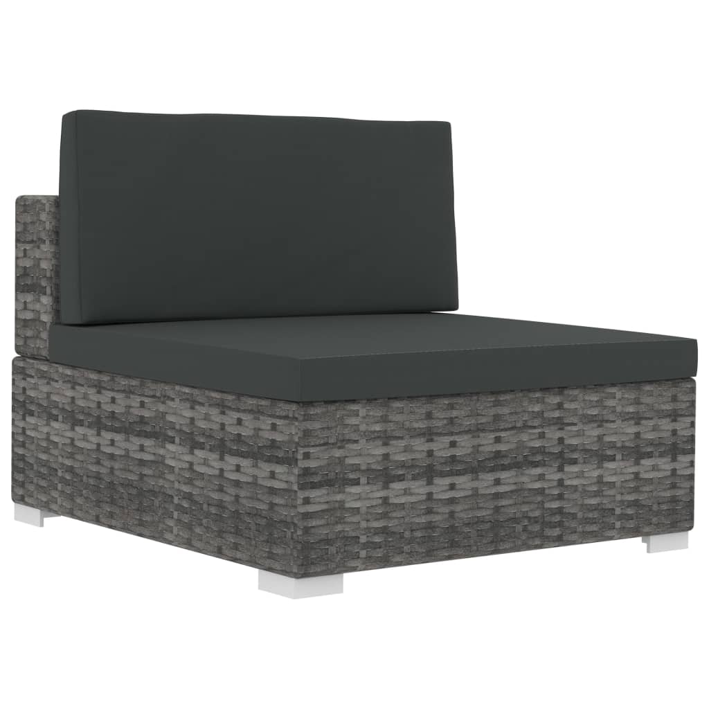 4-delige Loungeset met kussens poly rattan