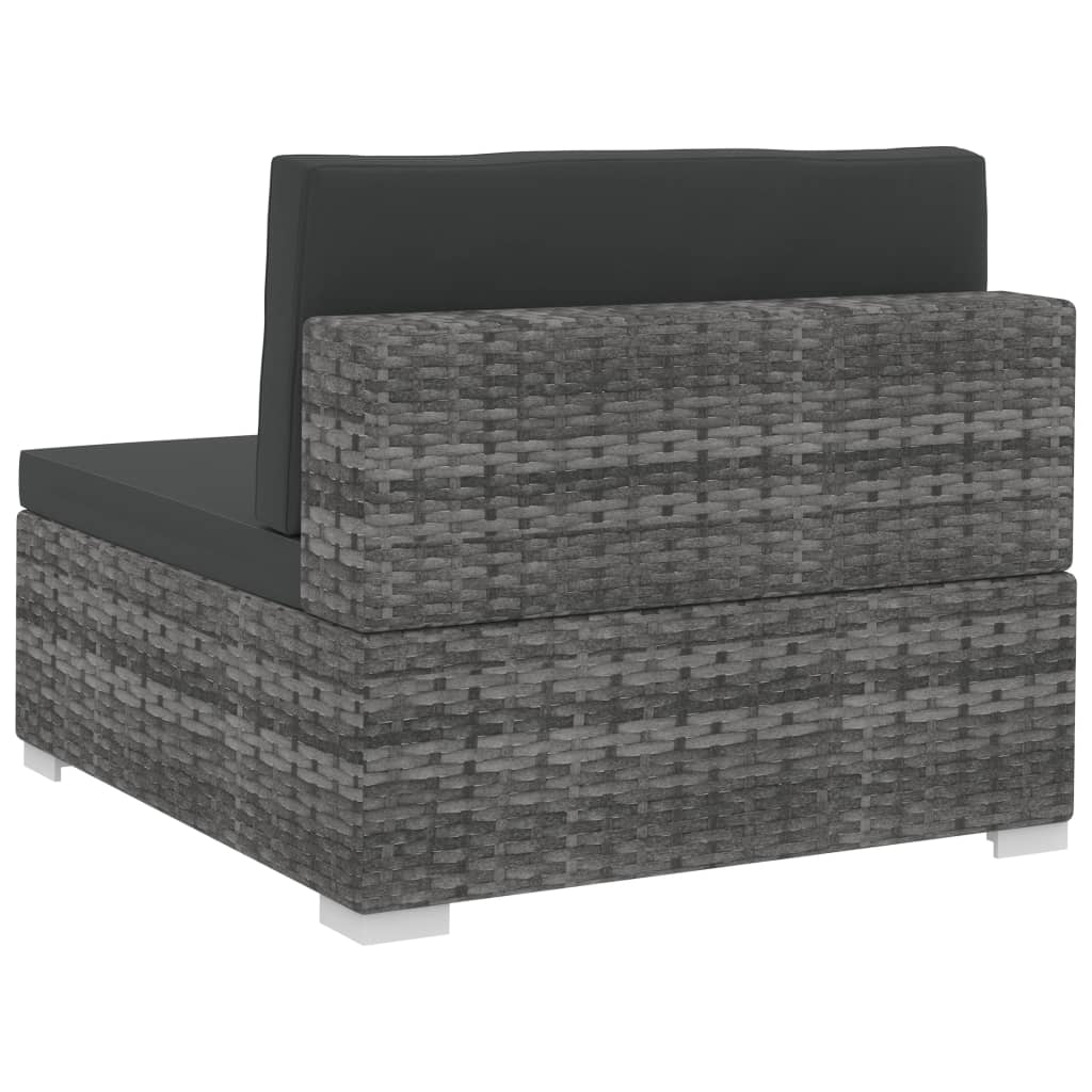 4-delige Loungeset met kussens poly rattan