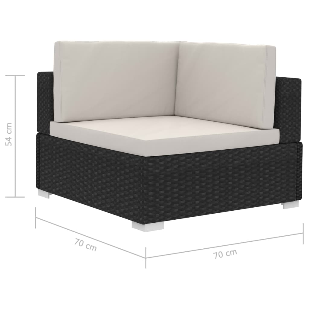 4-delige Loungeset met kussens poly rattan