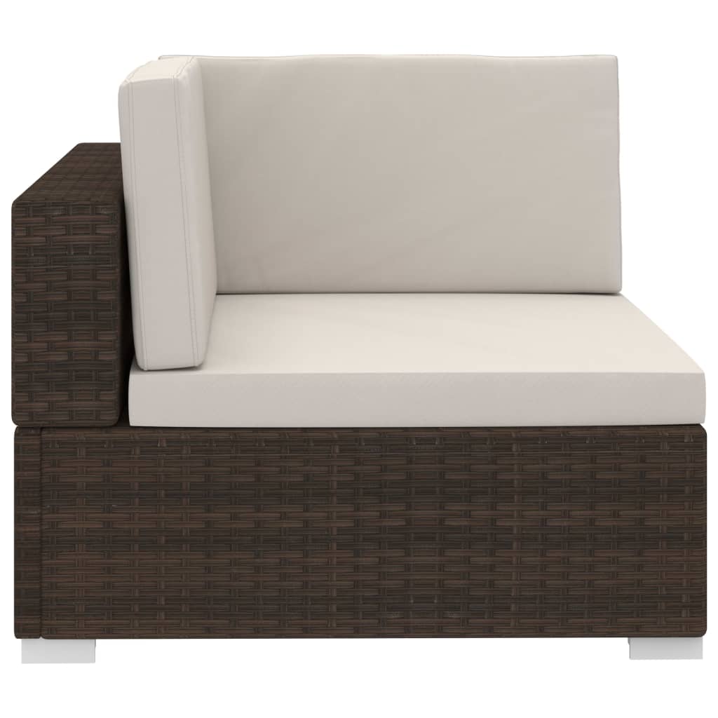 4-delige Loungeset met kussens poly rattan