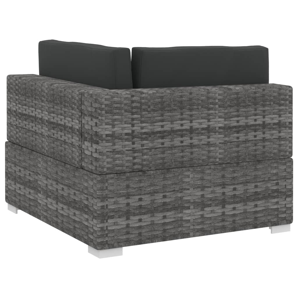 4-delige Loungeset met kussens poly rattan