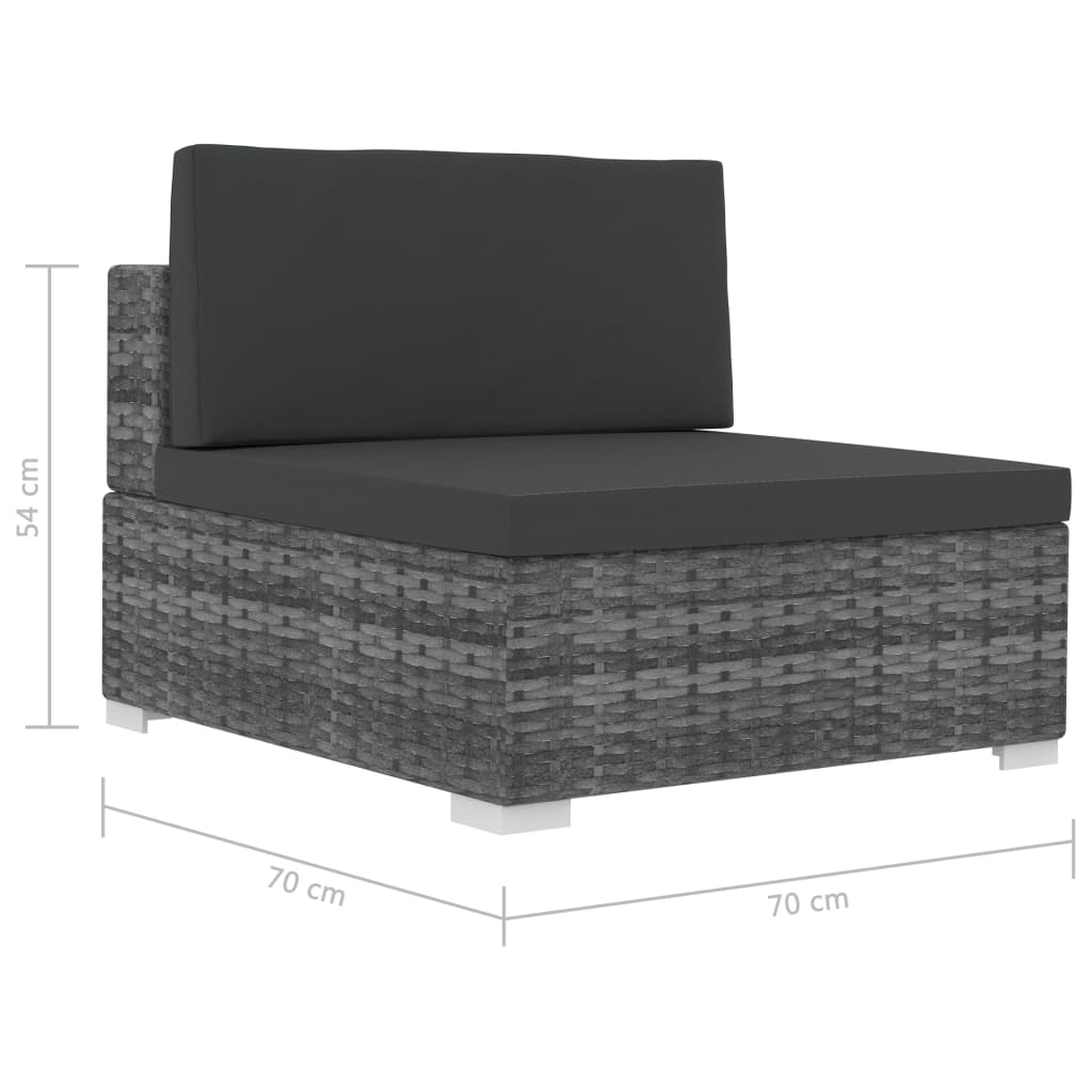 4-delige Loungeset met kussens poly rattan