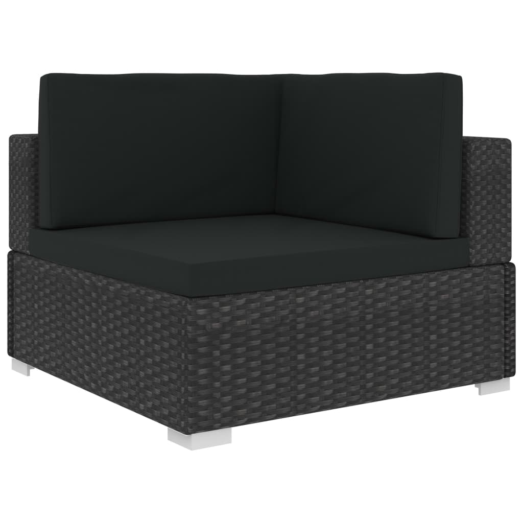 4-delige Loungeset met kussens poly rattan