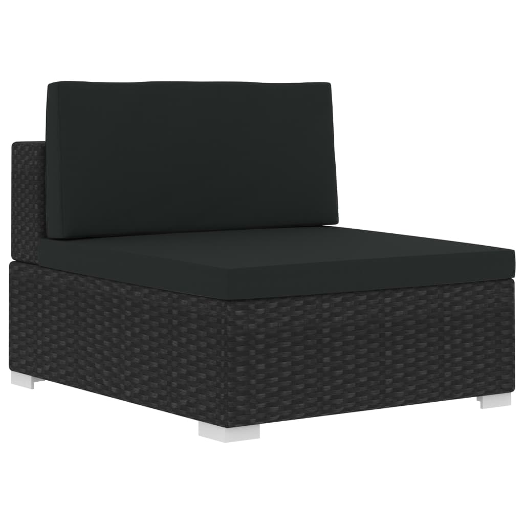 4-delige Loungeset met kussens poly rattan