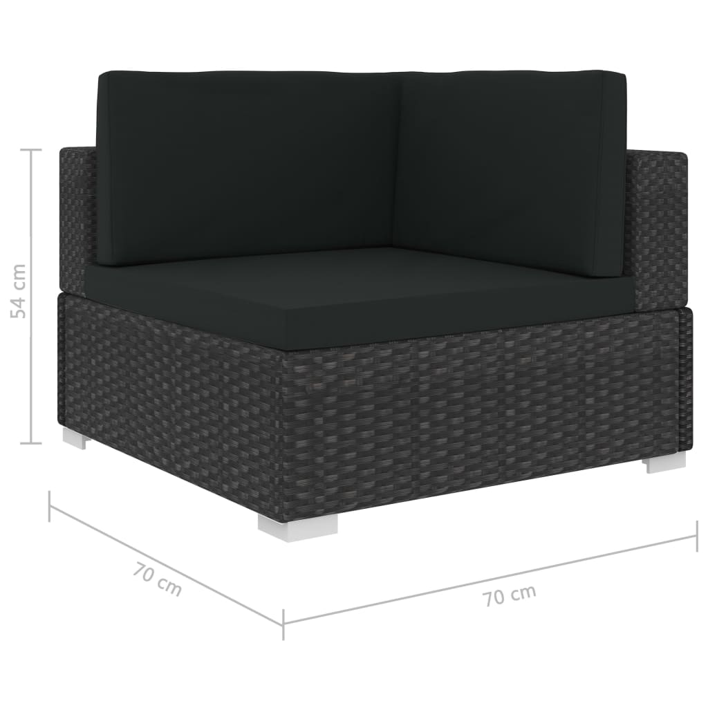 4-delige Loungeset met kussens poly rattan