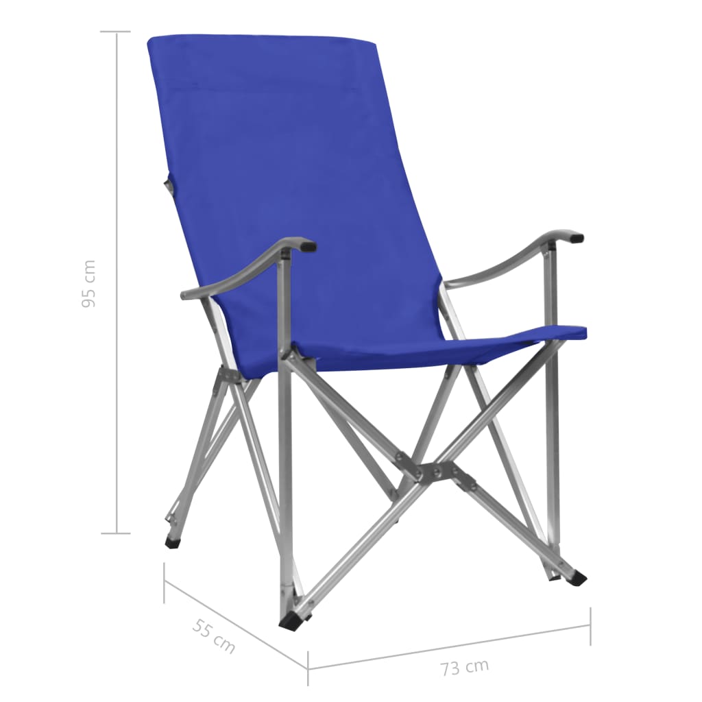 Campingstoelen inklapbaar 2 st blauw