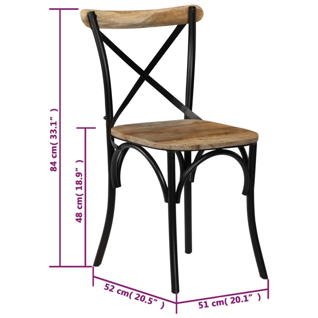 Eetkamerstoelen 4 st massief gerecycled hout