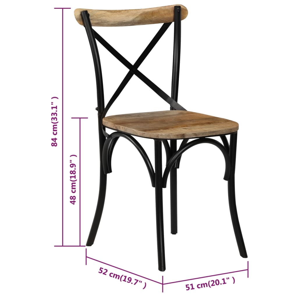 Eetkamerstoelen 4 st massief gerecycled hout