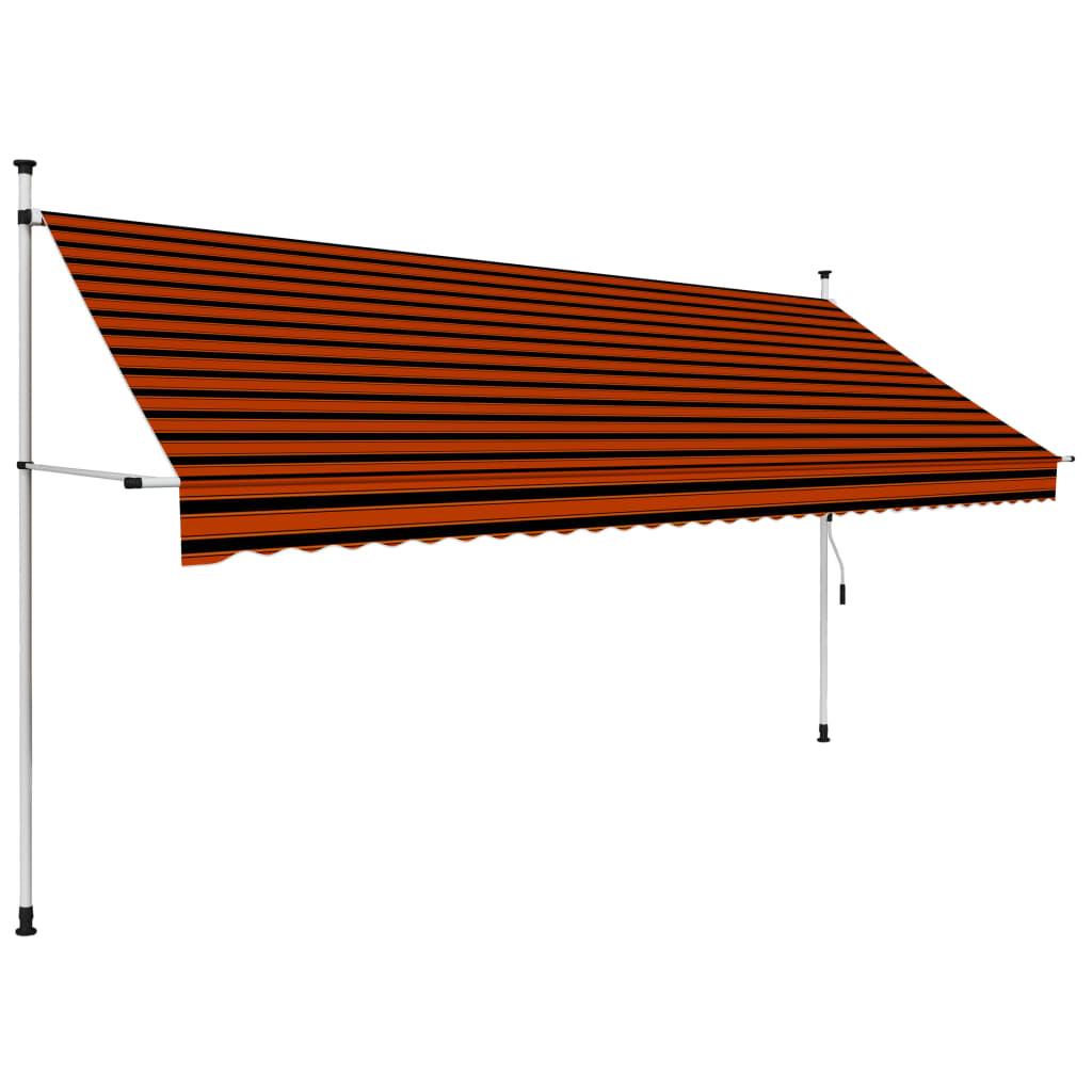 Luifel handmatig uittrekbaar 250 cm oranje en bruin