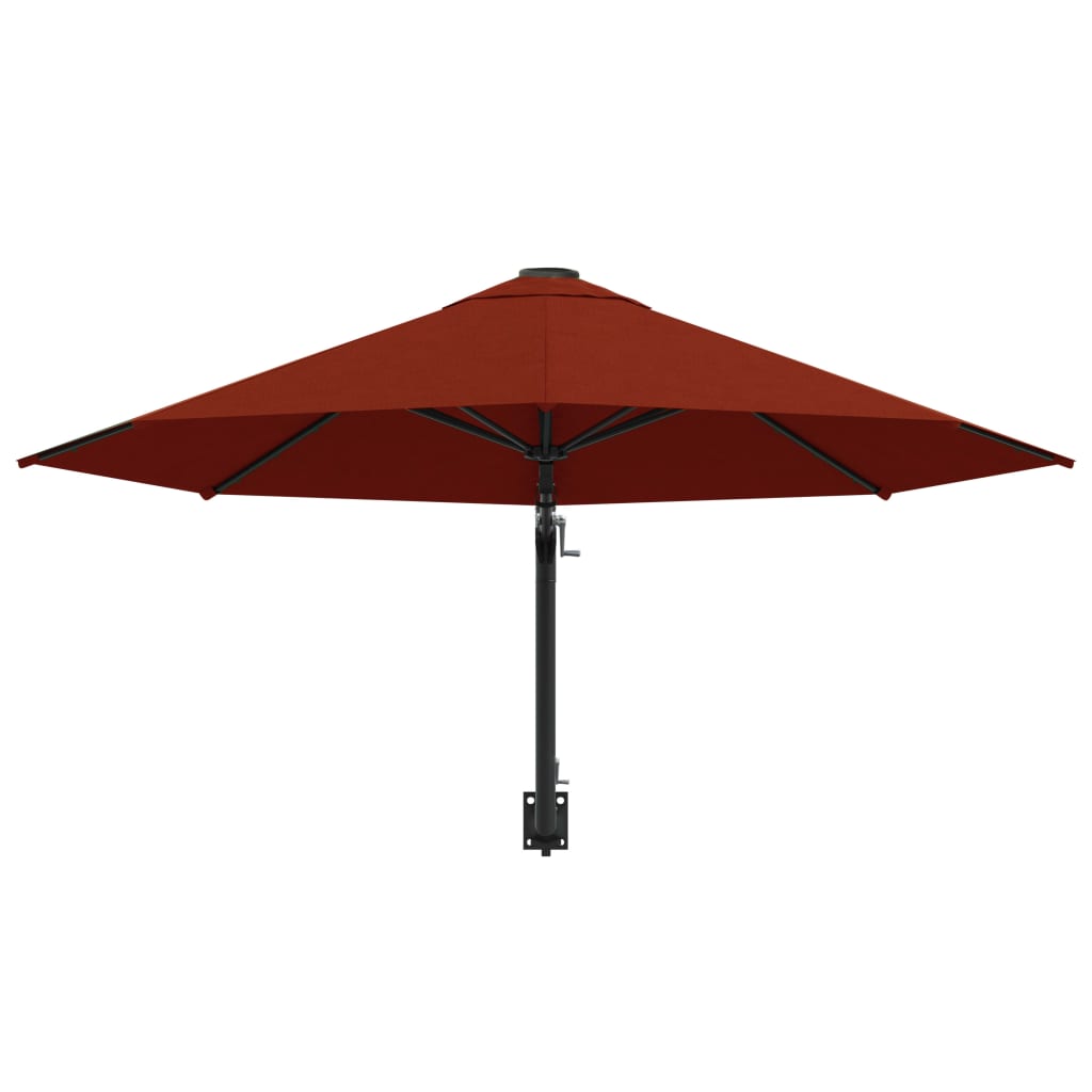 Wandparasol met metalen paal 300 cm terracottakleurig