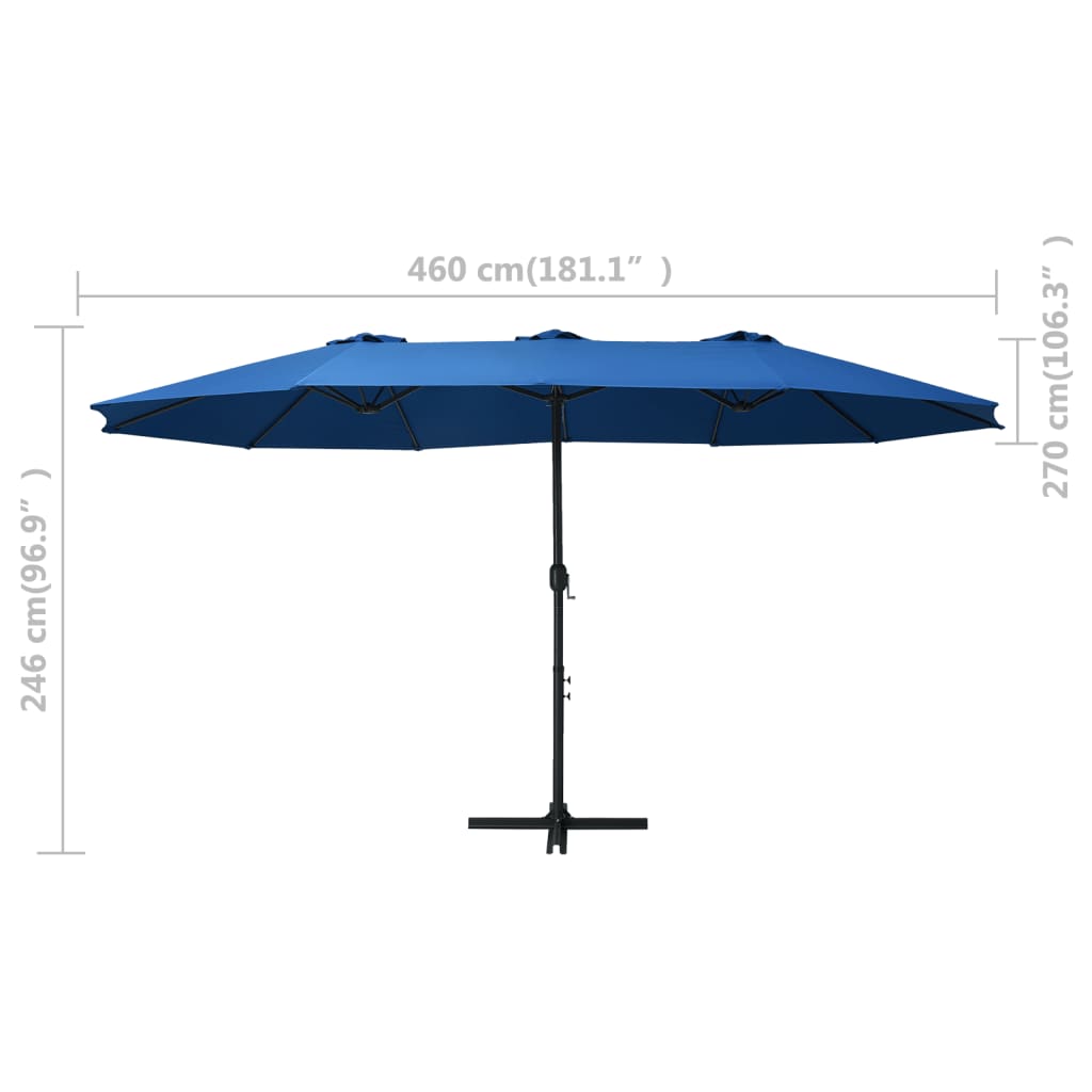 Parasol met aluminium paal 460x270 cm zandkleurig