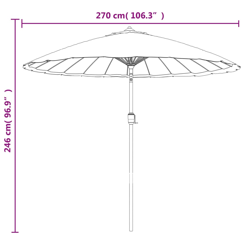 Parasol met aluminium paal 270 cm