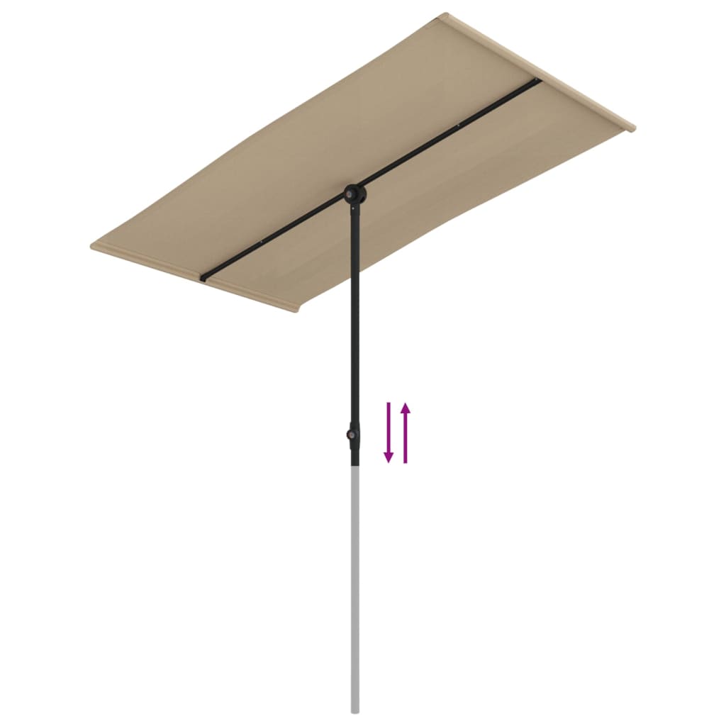 Parasol met aluminium paal 180x110 cm