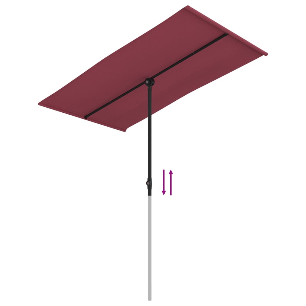 Parasol met aluminium paal 180x110 cm