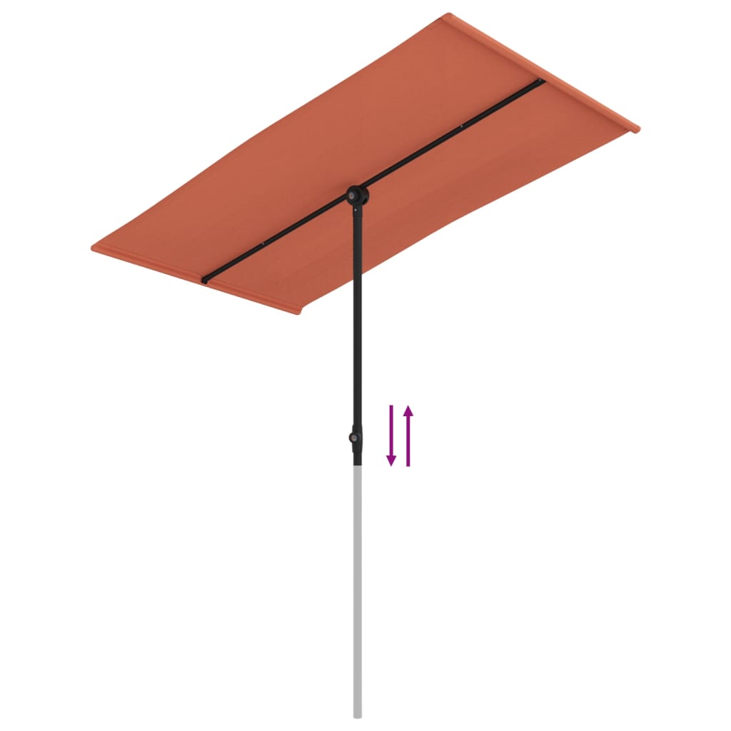 Parasol met aluminium paal 180x110 cm