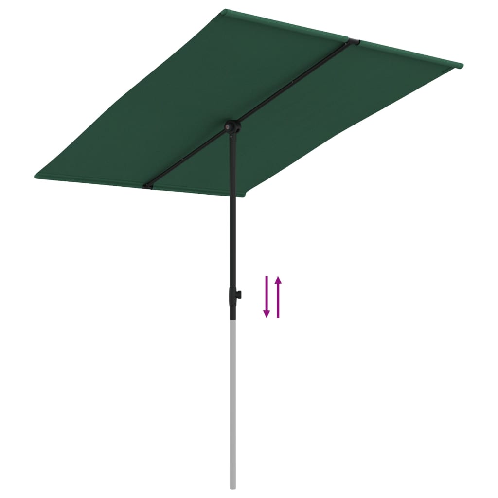 Parasol met aluminium paal 180x110 cm