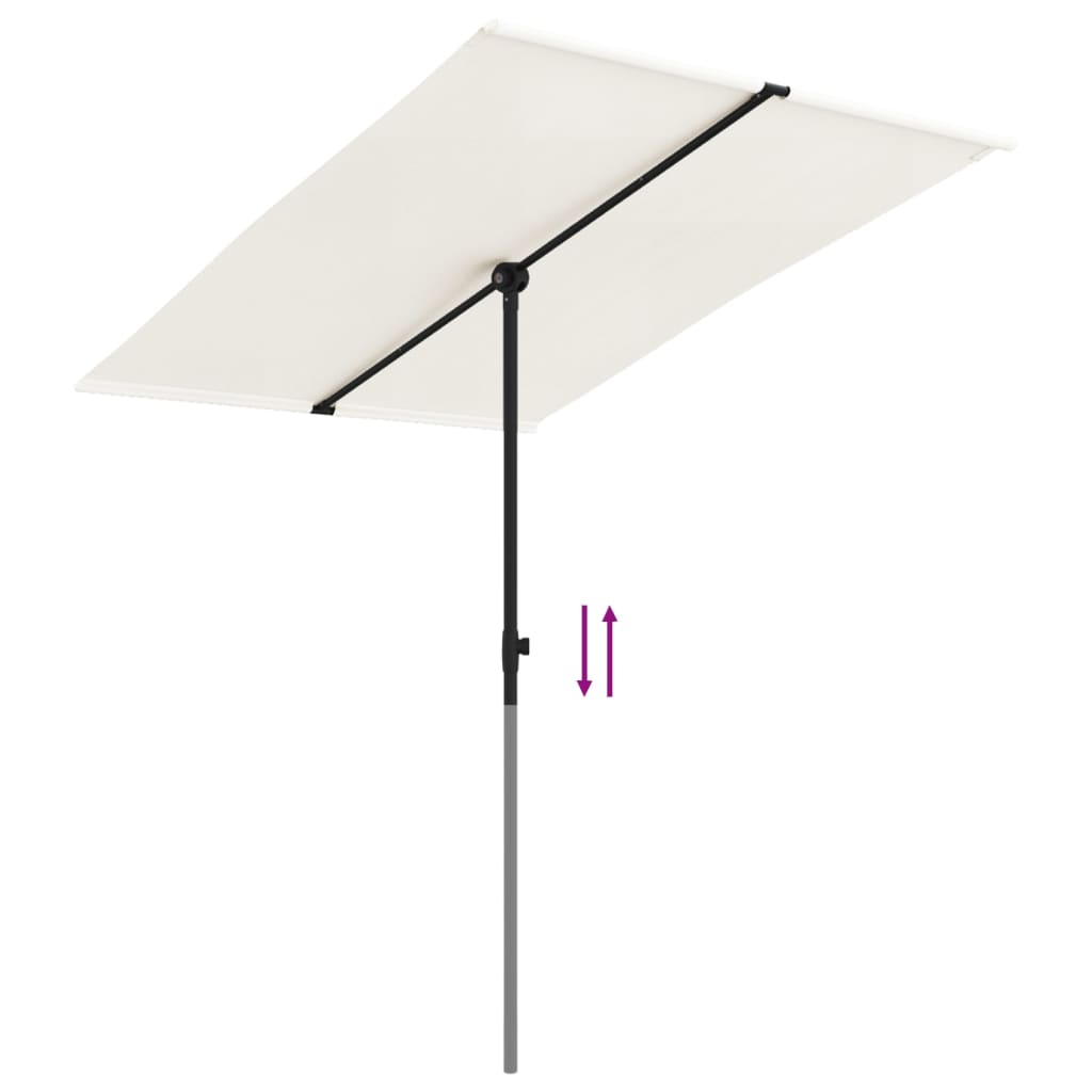 Parasol met aluminium paal 180x110 cm